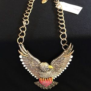 Betsey Johnson Rhinestone Eagle Necklace